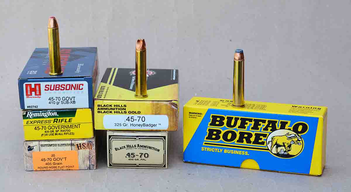 Hunters and shooters have a wide variety of factory loads in .45-70 that offer performance that ranges from traditional ballistics to subsonic.
